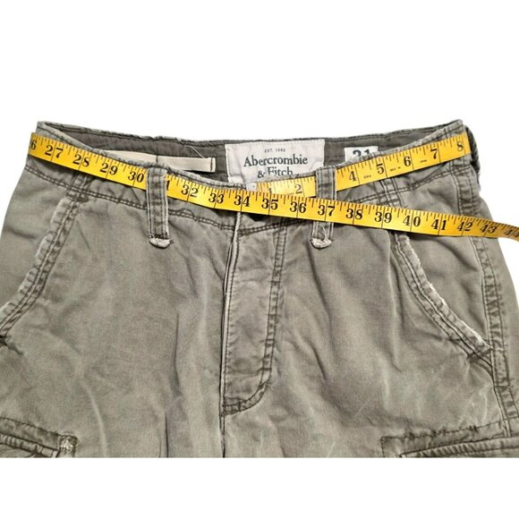 Y2K Abercrombie Fitch Cargo Shorts Mens 31 Military Paratrooper Distressed Green - Picture 9 of 14
